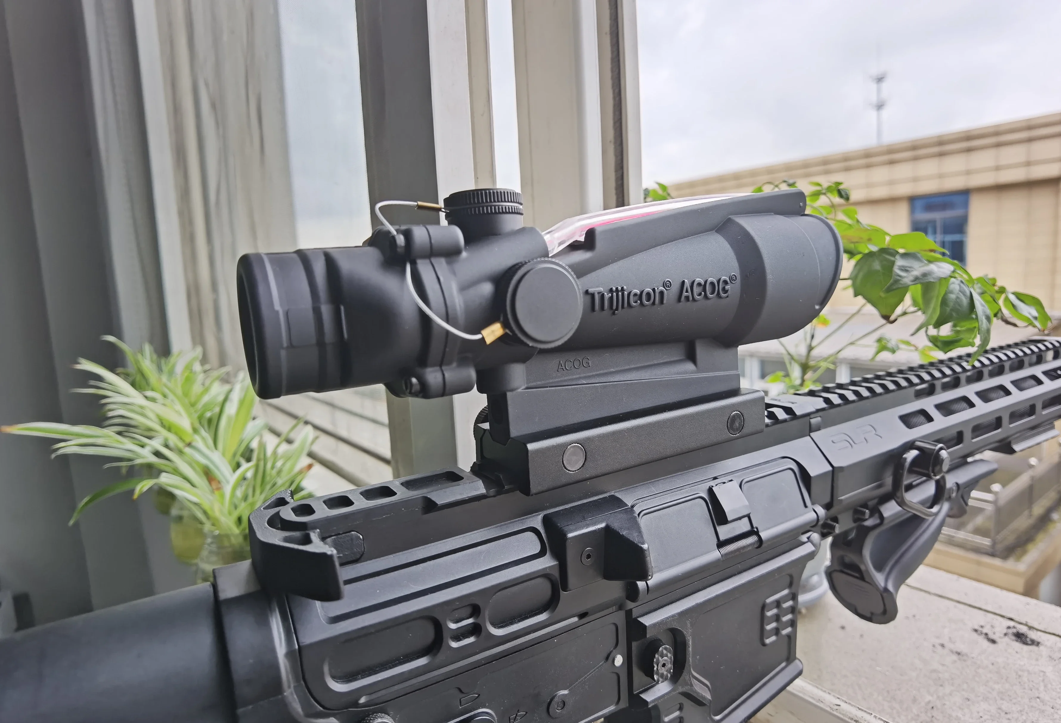 

Acog 5X35 настоящая оптика, красная точка, сетка с красной подсветкой, тактический прицел с красной точкой для Винтовки калибра 223 .308