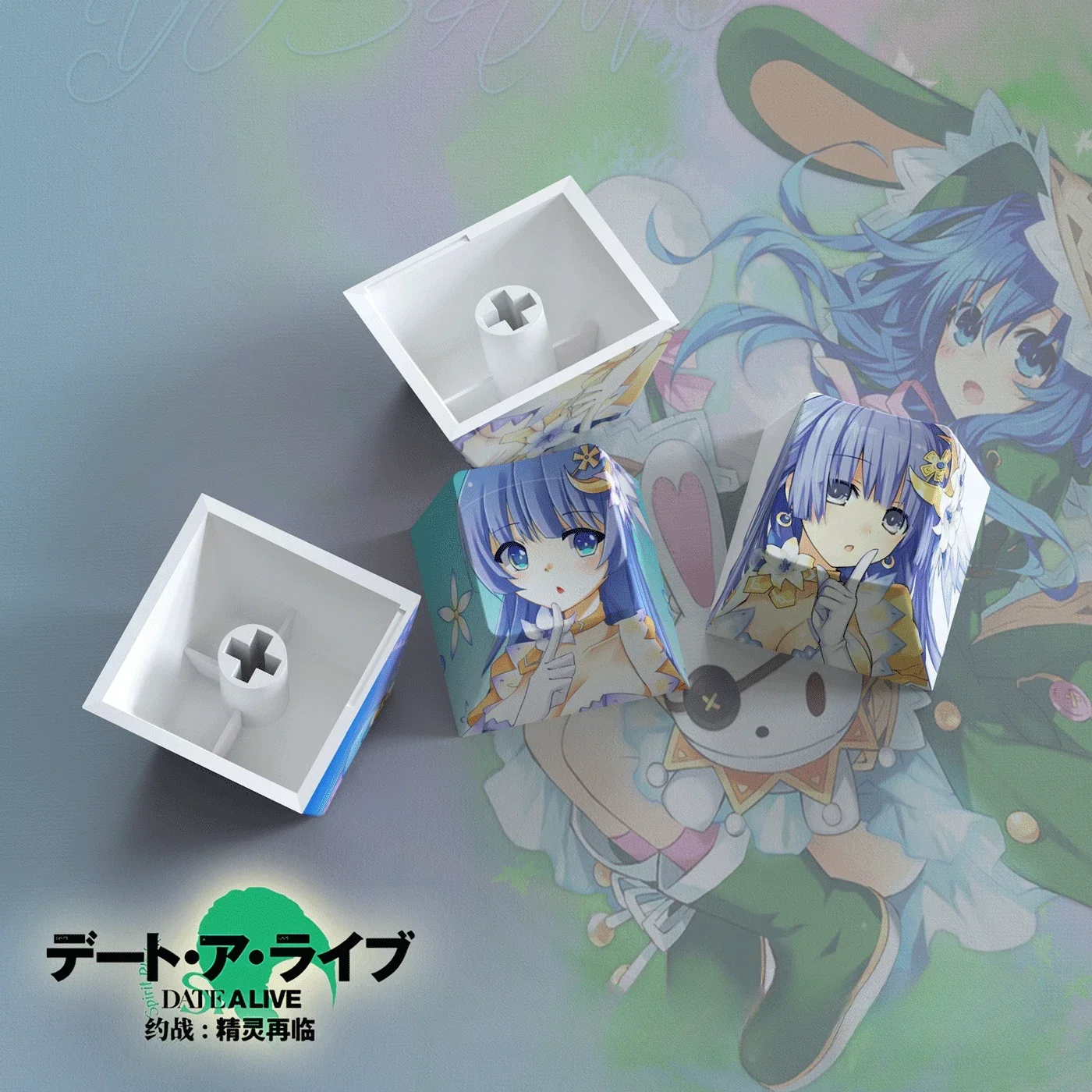 DATE A LIVE Tobiichi Origami Tokisaki Kurumi Four Key Cap PBT Keycap Mechanical Keyboard Anime Customization
