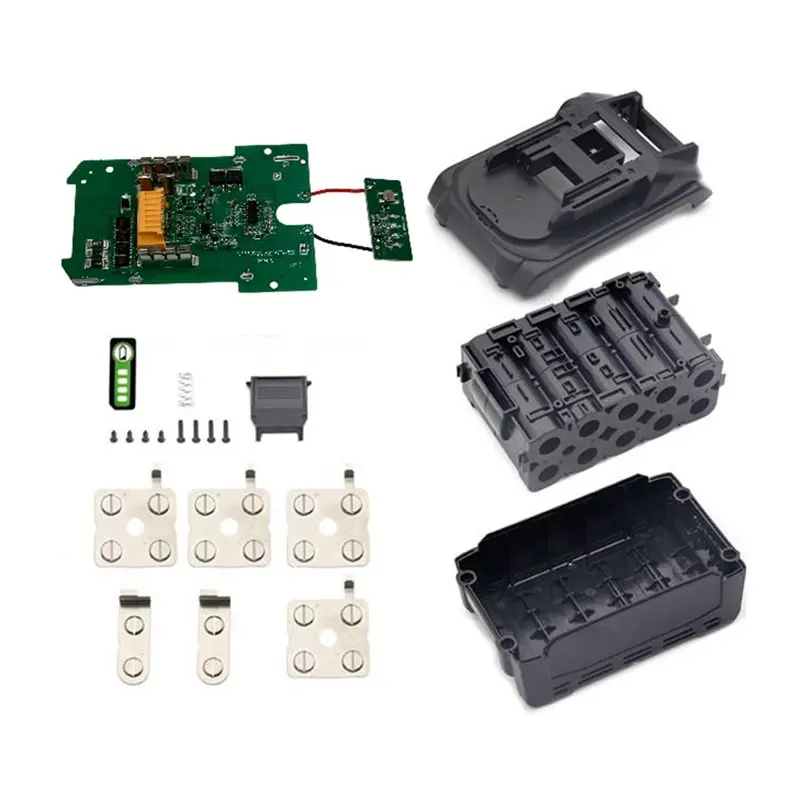 ABMH-For Power Tools 10Core 21700 Battery Storage Box Case Charging Board Nickel Strips Set Replacement Parts