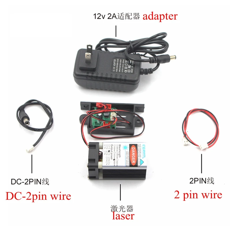 módulo PWM DC12V do diodo laser do ponto azul de 445nm 450nm 100mw