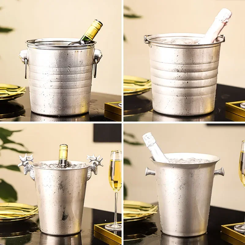 Stainless Steel Ice Bucket, KTV Champagne, Commercial, Special Beer, Red Wine, Home Creative Brewery Equipment, Cooler Wiskey