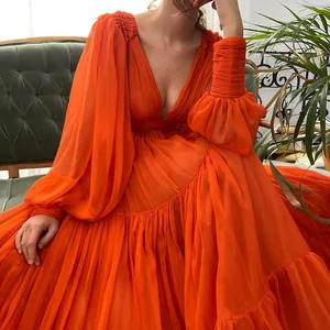 Bridalromance-Nacht Tüllnacht für Frauen, elegantes Nachtkleid mit Langarm und Hals in V, groß, für die Hochzeitsfeier 6 Hauptverkaufskleid mit Mango - №3