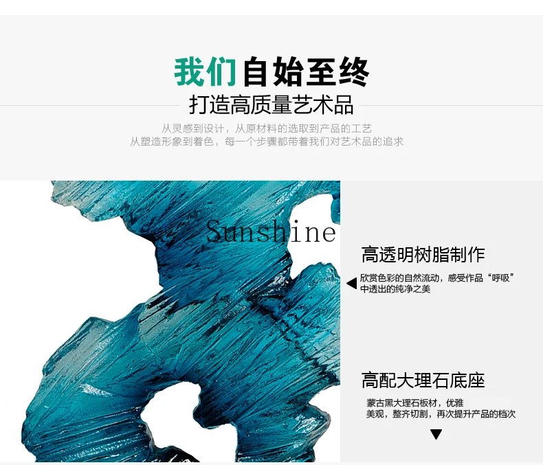 Sales Office Hotel Lobby Abstract Sculpture Crafts Transparent Resin Floor Ornament