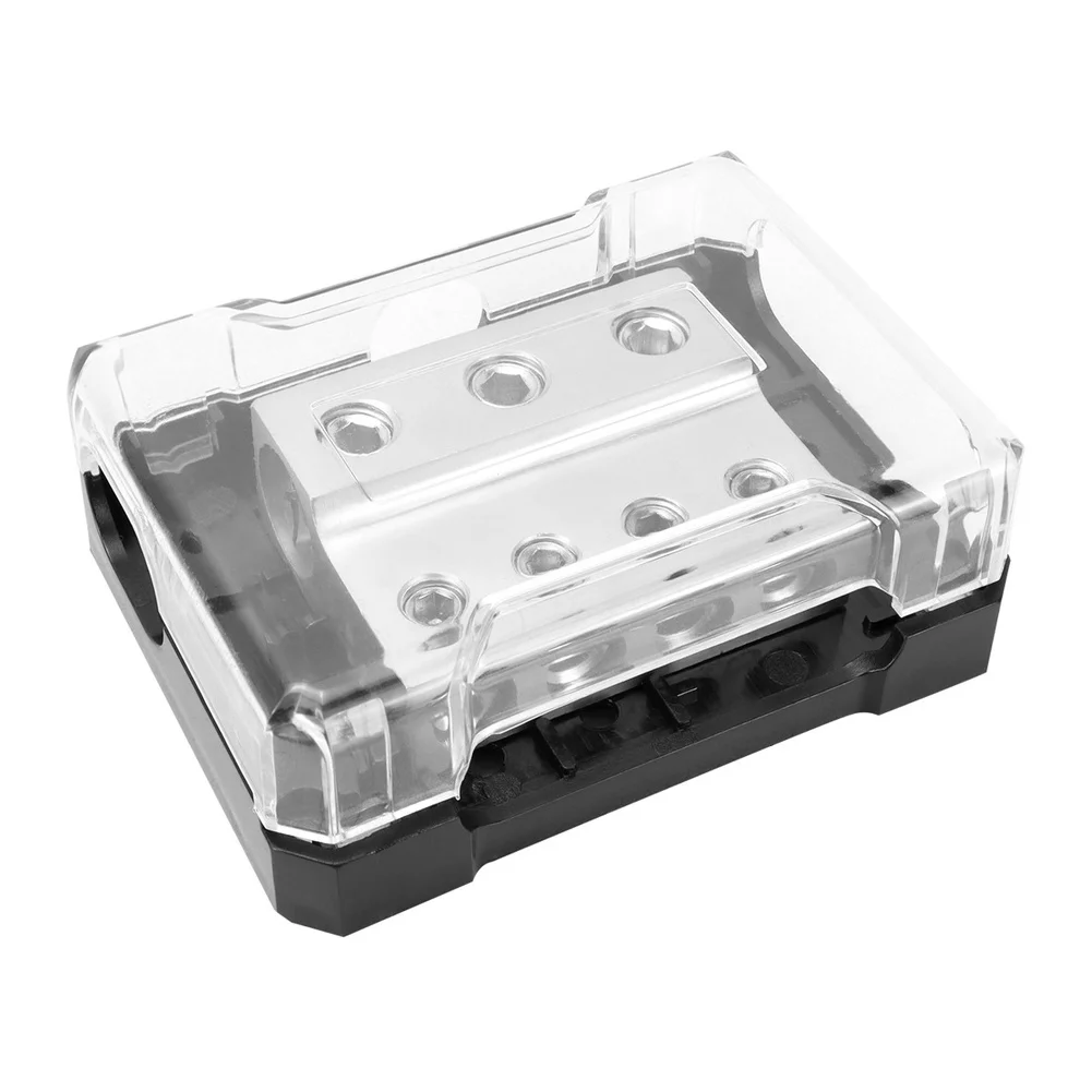 0GA to 4GA Power Supply Distribution Block for Car Audio with Four Output Splitter for Audio System Power Modification