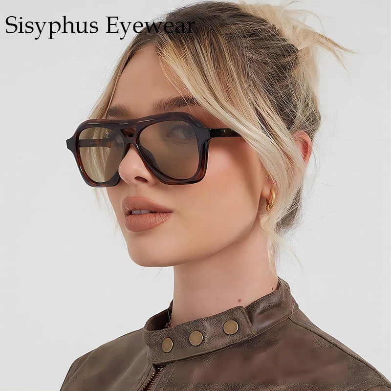 Fashion double beam large frame men and women outdoor sunglasses in Europe and the United States trend driving sunglasses sungla