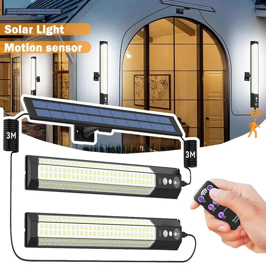 LED Outdoor Solar Light 316/158 LED Motion Sensor Solar Wall Lamp With Remote Waterproof 3 Work Modes Garden Decor Street Lights