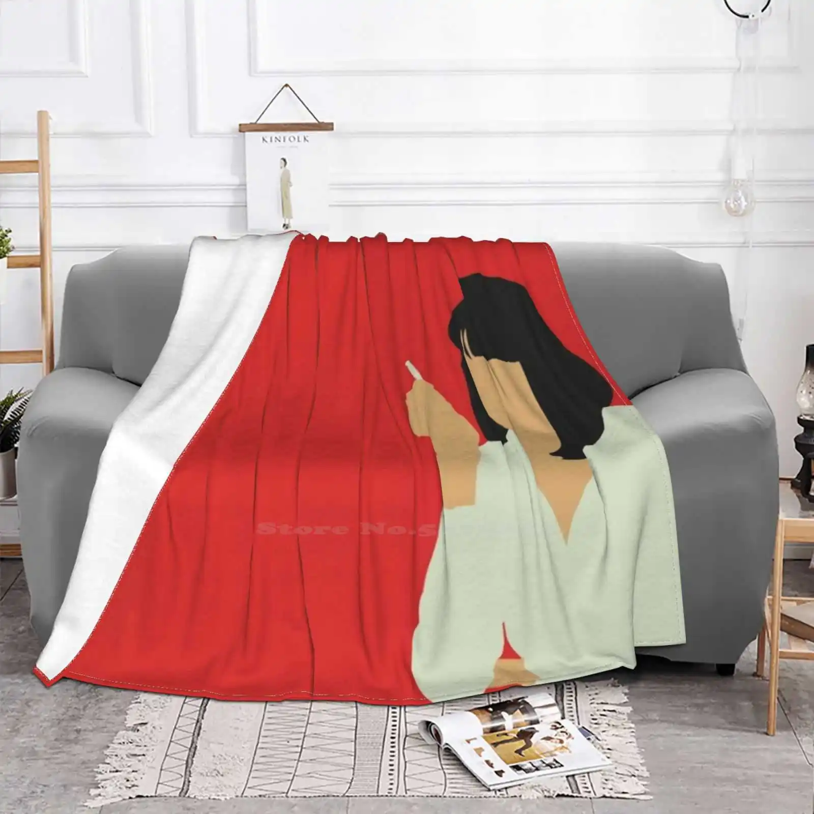 Uma Thurman-Pulp Fiction Best Selling Room Household Flannel Blanket Kailey Slemp Cult New Mia Wallace Drugs Red Actress Knl413