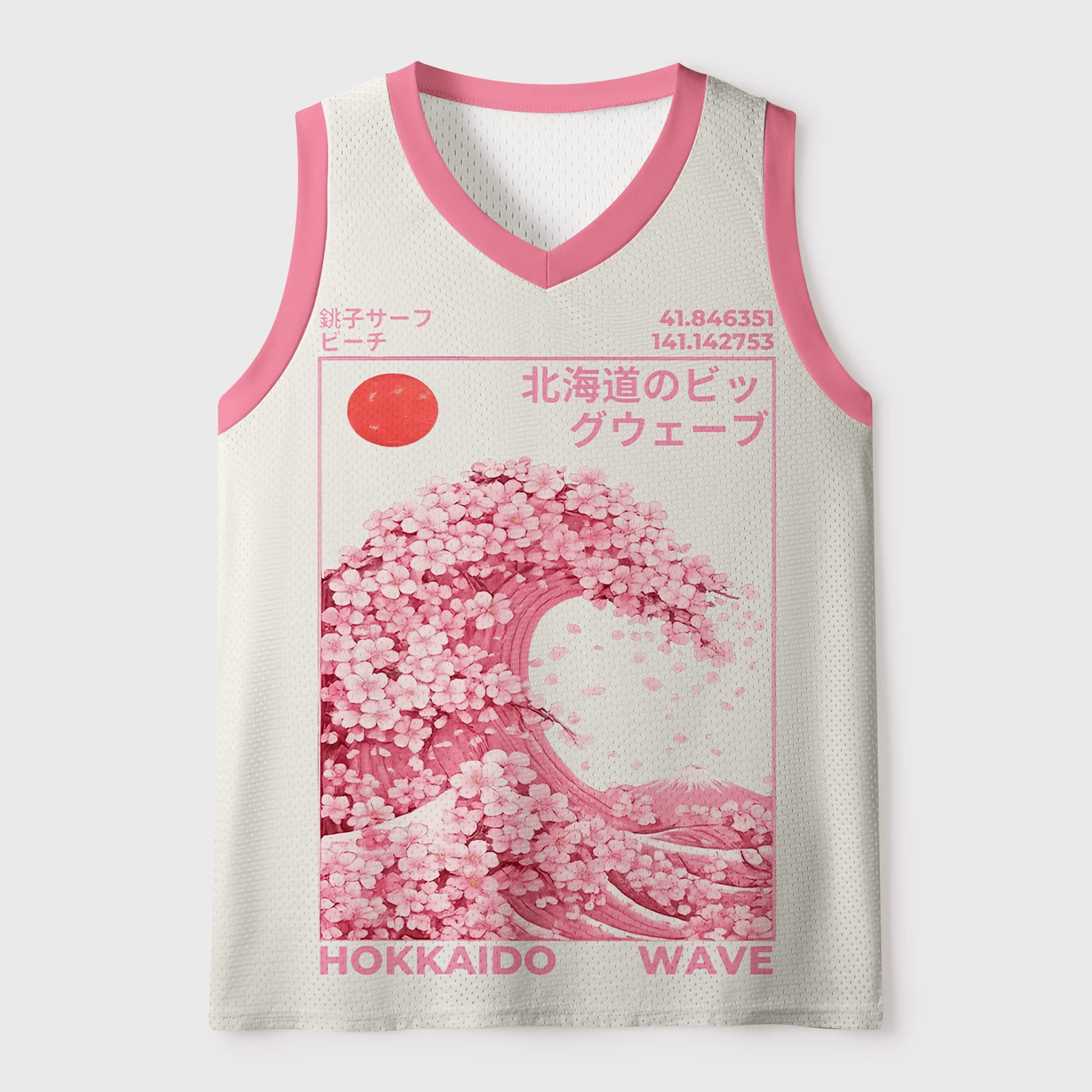 2026 new V-neck mesh basketball sports vest, Japanese ukiyo-e animal print sleeveless fitness muscle breathable sports jersey