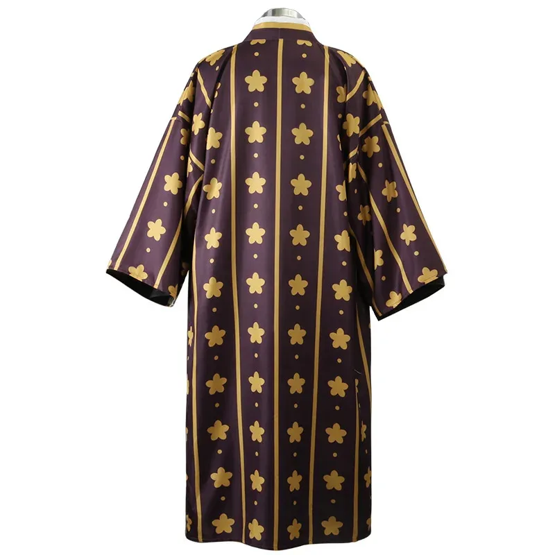 Disfraz de Anime Trafalgar D Water Law, disfraz de Wano Country, bata tipo kimono, pendientes, conjunto completo, disfraces de fiesta de Halloween para hombres