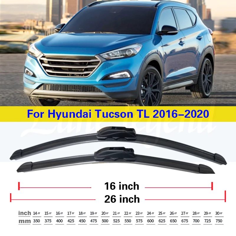 Windshield Windscreen Wiper Blades For Hyundai Tucson TL 2016 - 2020 Front Rear Window 2017 2018 2019 26\