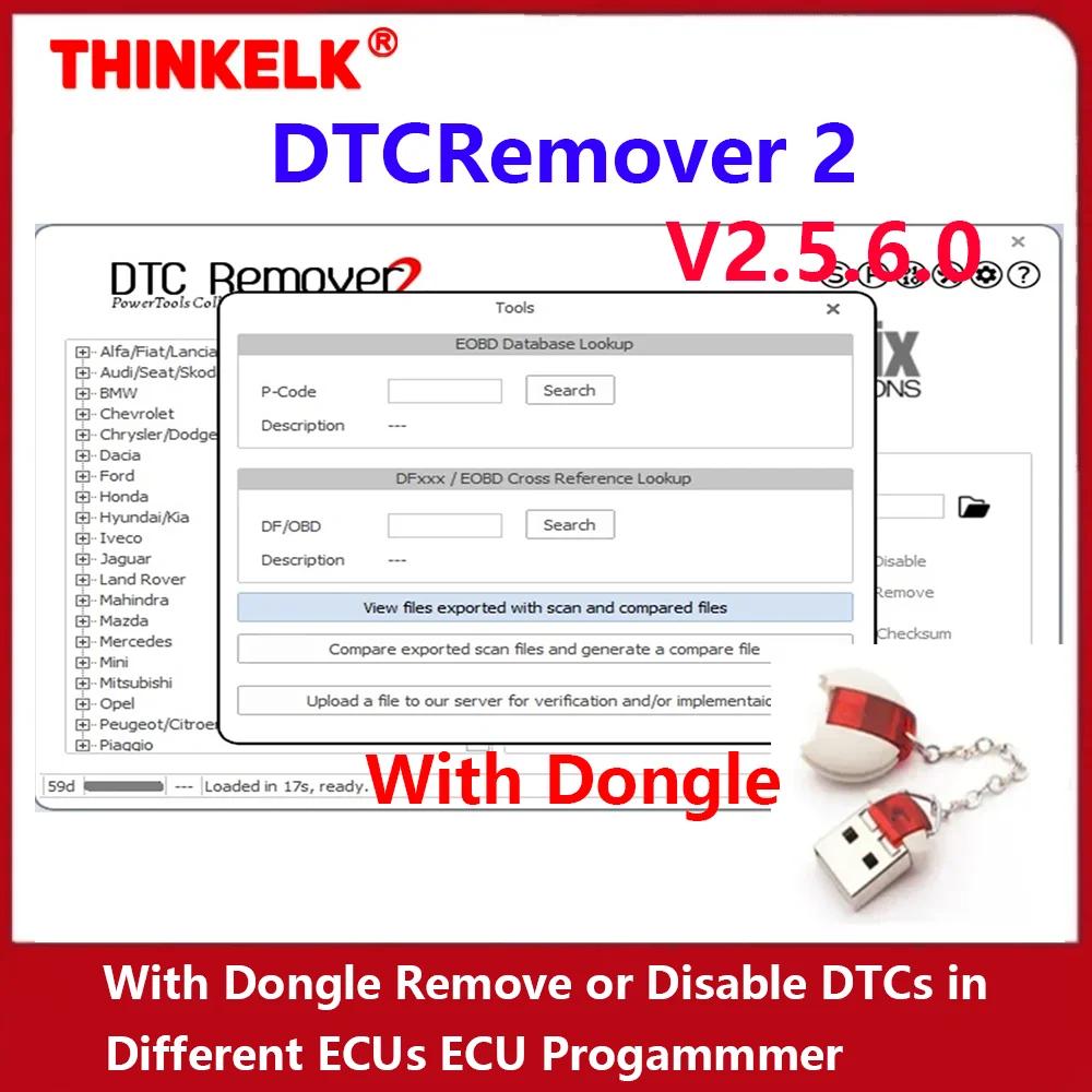 V2.5.6 DTCRemover 2 DTC Remover DTC off Delete Software with Dongle Remove or Disable DTCs in Different ECUs ECU Progammmer