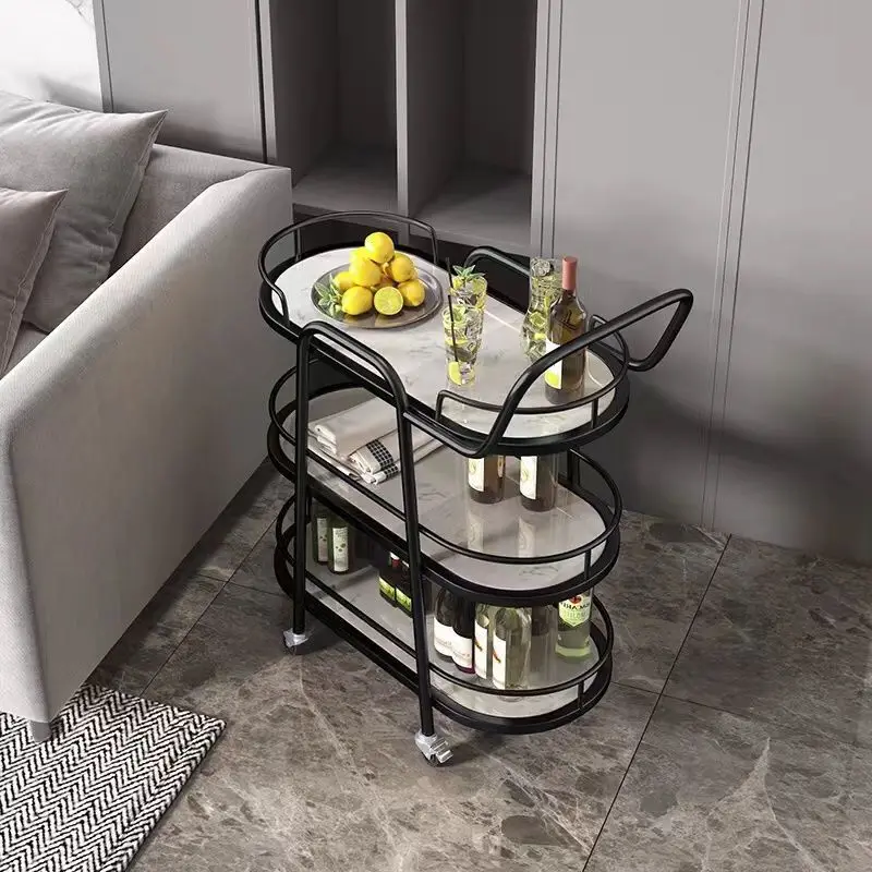 Mobile Small Coffee Table Carts Dining Cart European Tea Truck High-end Beauty Cart Wine Simple Hotel Kitchen Islands Trolleys