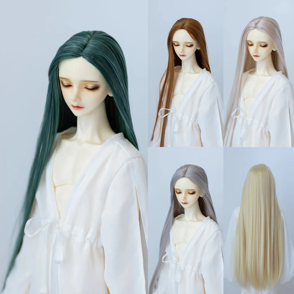 D08-P002 children handmade toy 1/3 1/4 1/6 doll BJD/SD doll's mixed long soft silk roll wool wig 1pcs