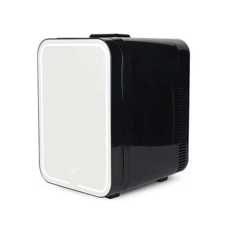 10L Mini Fridge for Bedroom Portable Small Refrigerator Cooler or Warmer With Mirror and LED