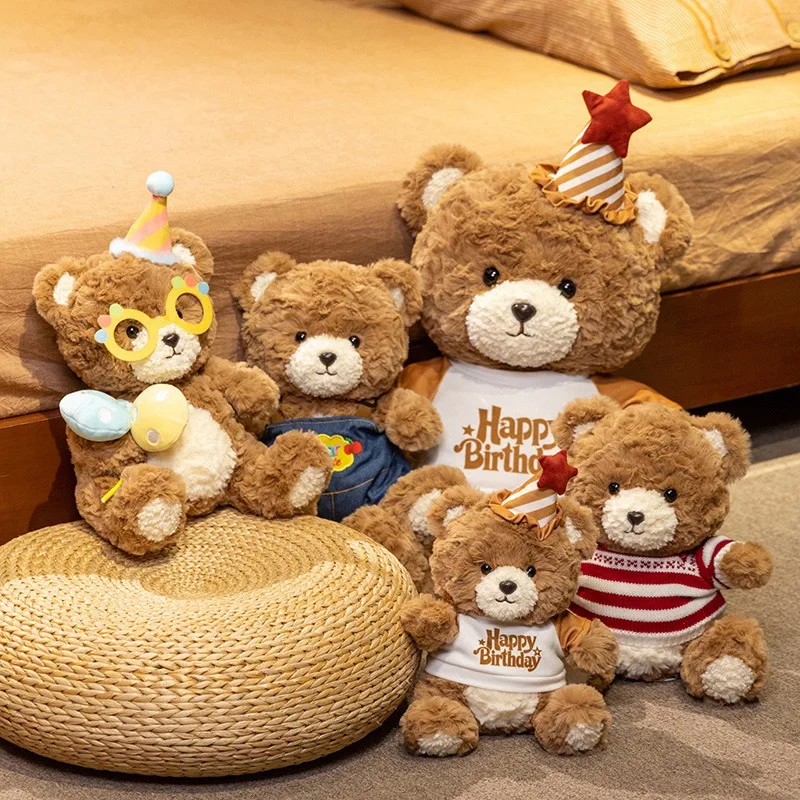 

Комбинезон свитер на день рождения Kawaii Bear плюшевые игрушки животные мягкие плюшевые игрушки подушка для сна мягкие Dlls домашний декор игрушки на день рождения