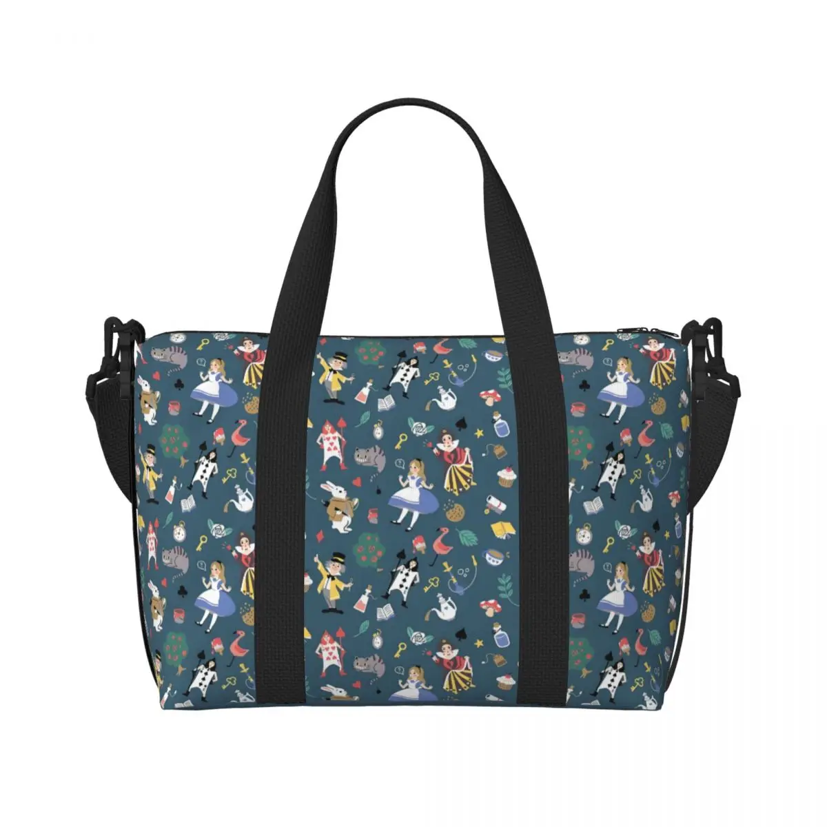 

Изготовленная на заказ большая сумка «Алиса в стране чудес», женская большая вместительная анимационная спортивная пляжная дорожная сумка