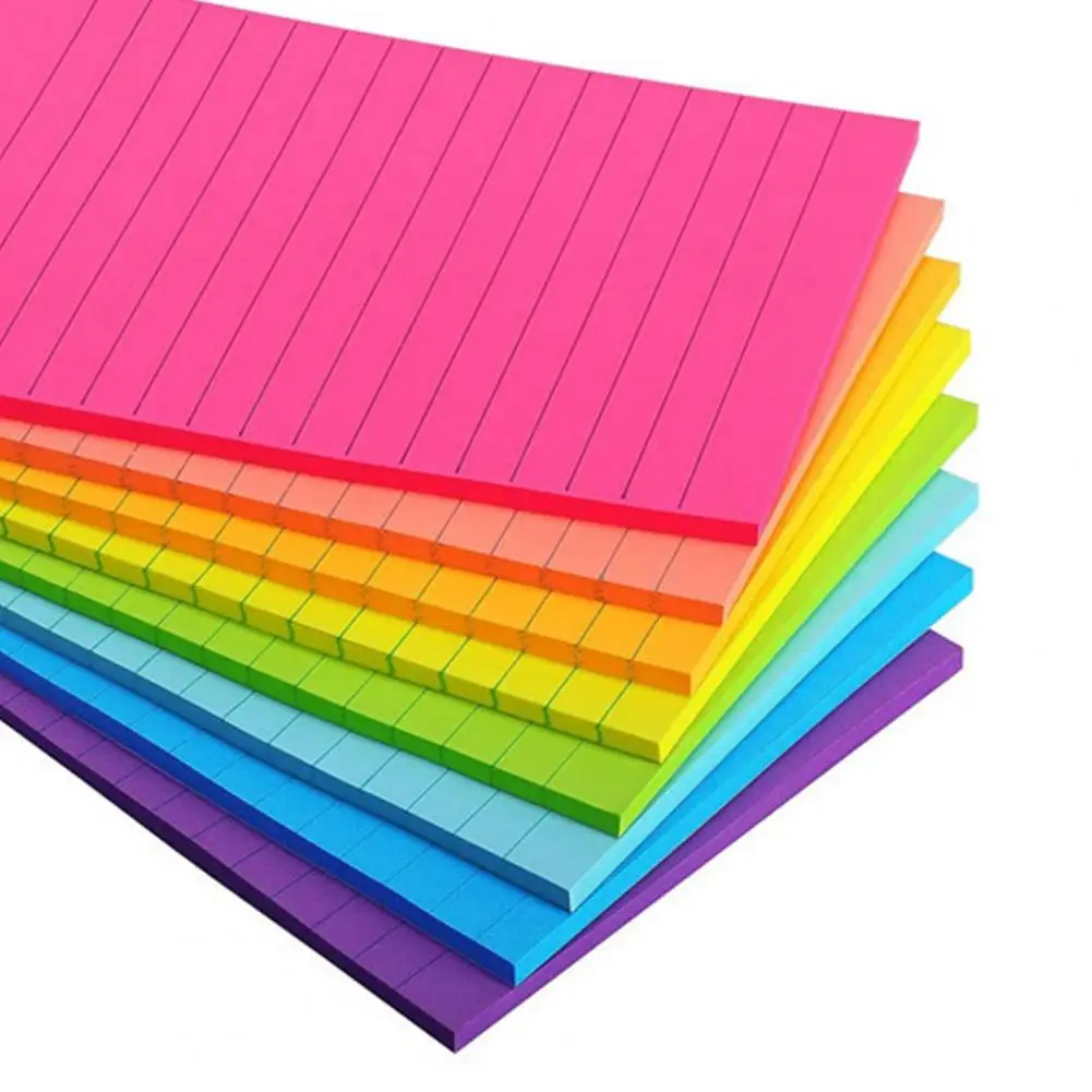 لوحة ملاحظات لاصقة مبطنة ، عصا ذاتية الالتصاق فائقة القوة ، طلاب صغيرون ، مذكرة محكومة ، ألوان زاهية ، 45 ورقة ، 10 × 15 ، 8