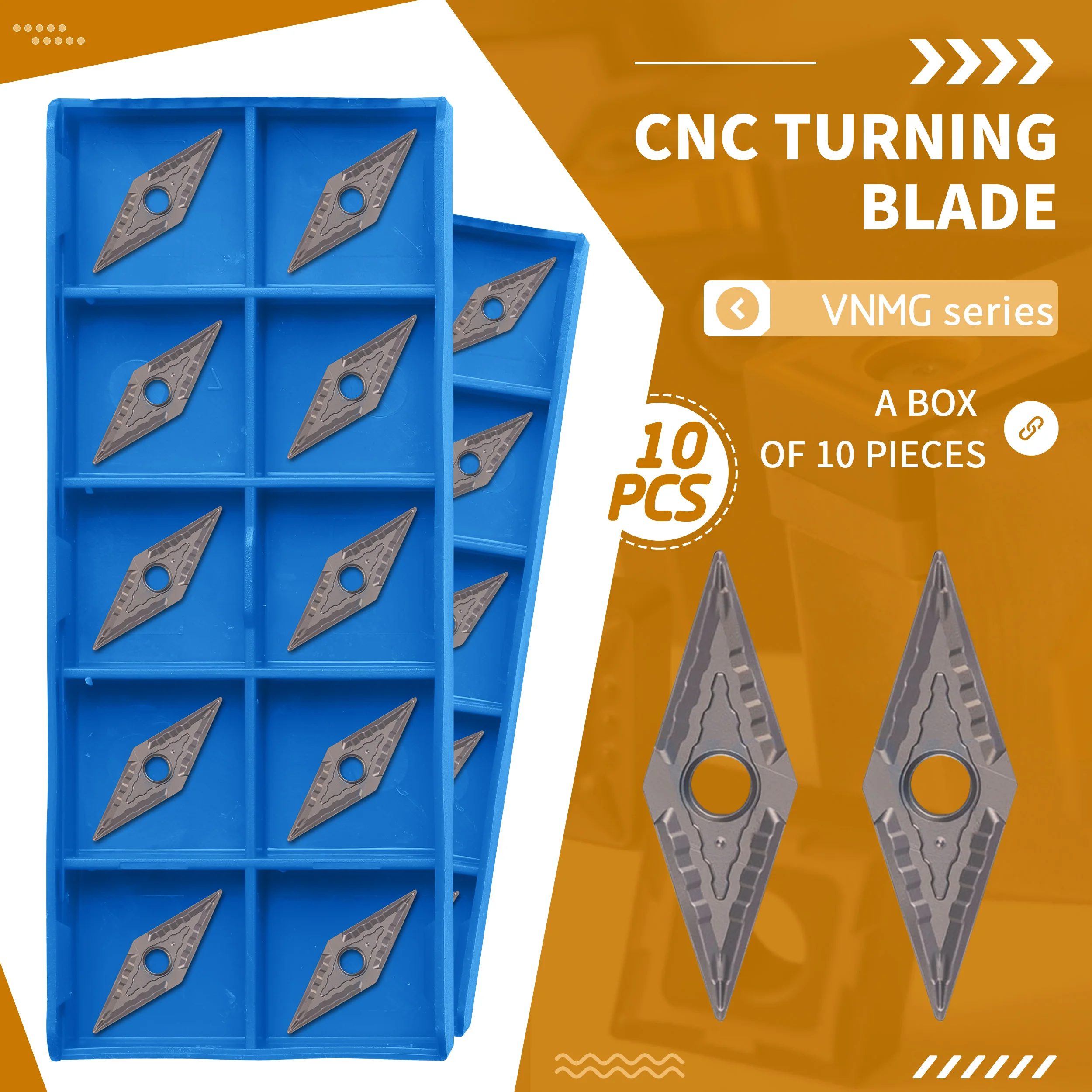 Cnc 35 ° Losango Tem Furo Metal Cerâmica Carboneto Inserção Cnc Torno Ferramentas de Corte Usinagem Lâmina 10 Peças Vnmg160404-mt Nk60 Vnmg160408
