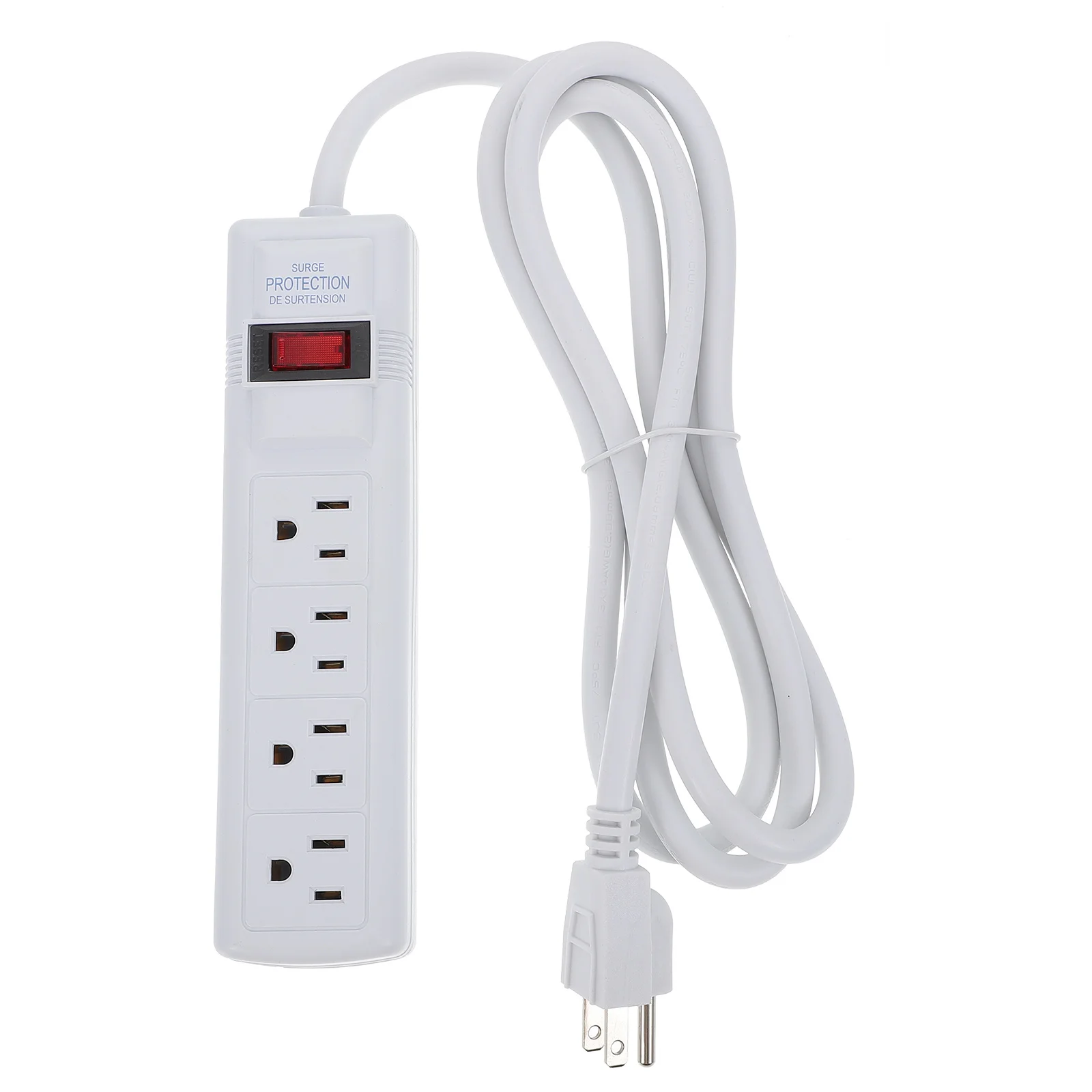 Power Strip 4-Outlet Surge Protector Us Plug Home Office School Use Multifunctional Extension Socket Row