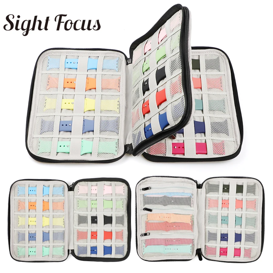 18 Slots Travel Jewelry Box Watches Bag Watchband Organizer  Watch Storage Box Case For Apple Watch Band Strap Holder Pouch