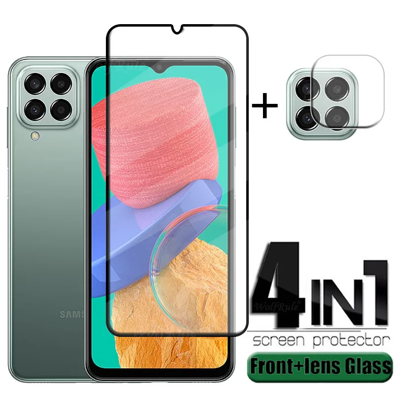 

4 в 1 для Samsung Galaxy M33 5G стекло для Samsung M33 5G закаленное стекло Full Glue HD Защита экрана для Samsung M23 M33 5G стекло для объектива