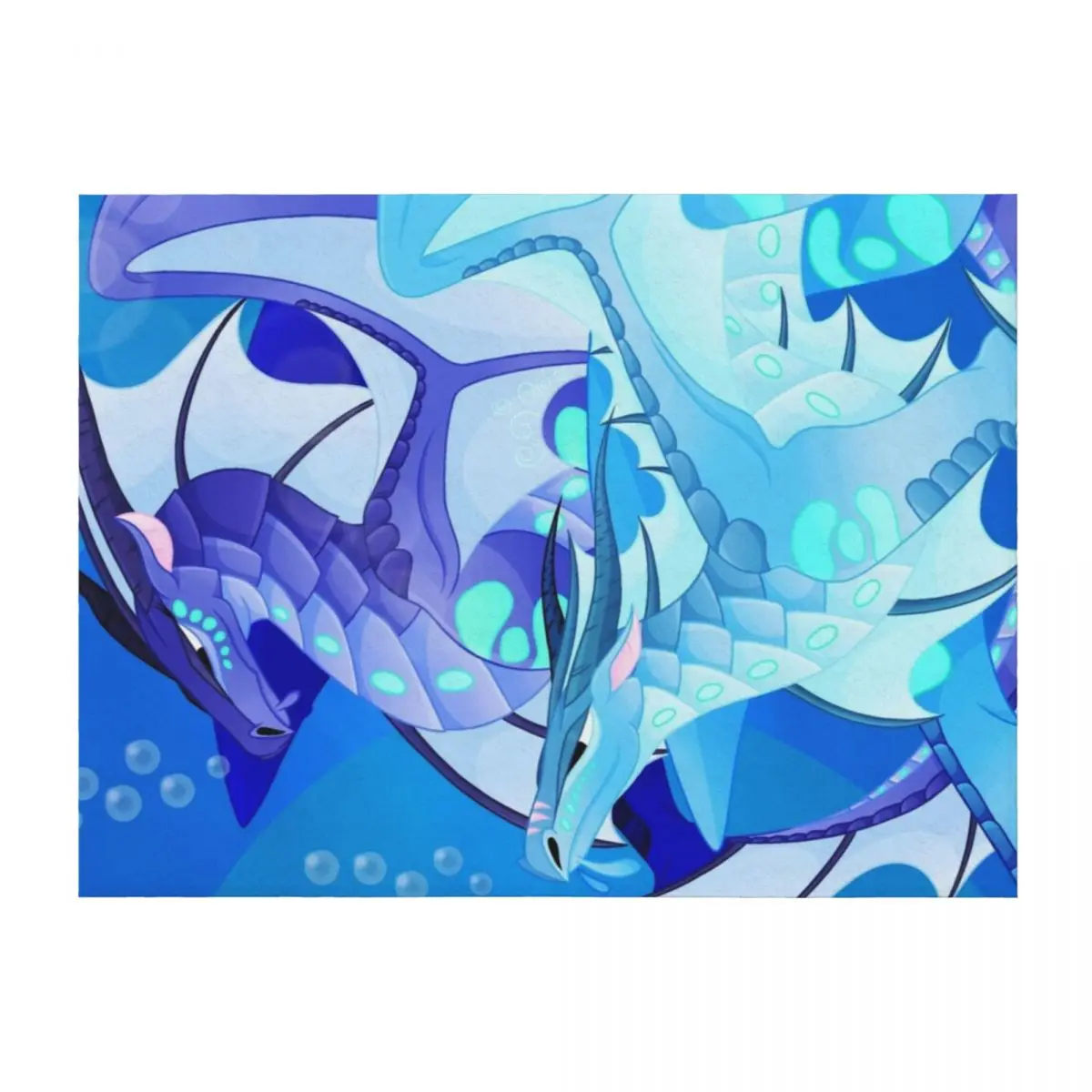 

Wings of Fire- Tsunami & Riptide Throw Blanket Personalized Gift Shaggy Soft Plush Plaid Thins Blankets