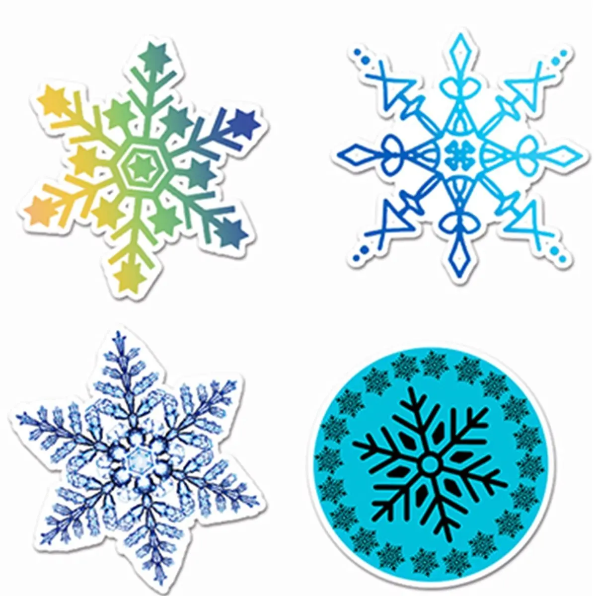 High Quality 200 Pcs Snowflake Stickers Waterproof Vinyl Winter Decorations for Crafts and Gifts
