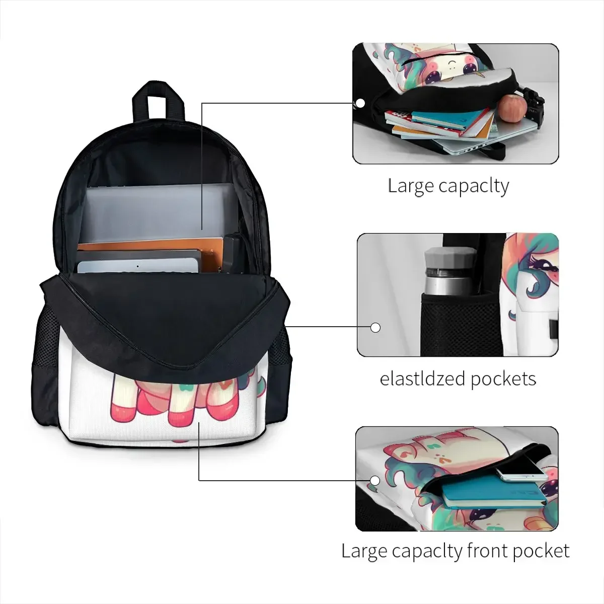 Cute Cartoon Unicorn Backpacks Boys Girls Bookbag Students School Bags Cartoon Kids Rucksack Laptop Rucksack Shoulder Bag