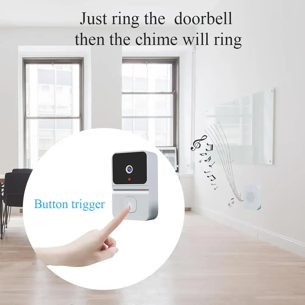 1set Z30 Doorbell Camera With Chime Wireless HD Video Night Vision 2.4GHZ WiFi Smart Door Bell Two-Way Audio