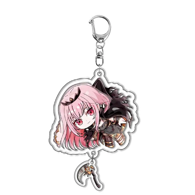 Nijisanji Keychain Cartoon Figure Mysta Rias Vox Akuma Houshou Marine Pendant Car Key Ring Gawr Gura Party Charm Fans Gift