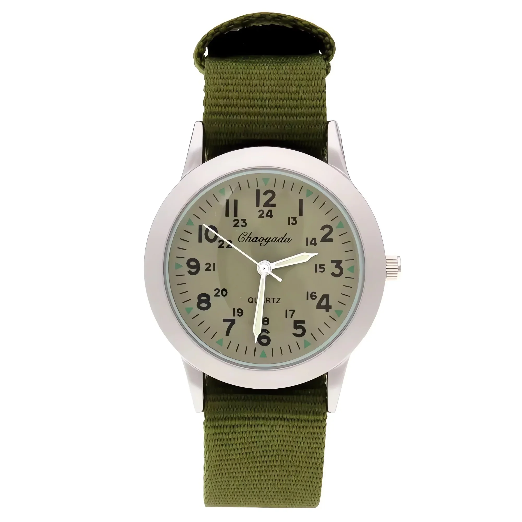 Kids Quartz Wristwatch 24-Hour Luminescent Pointer Canvas Watch Waterproof Unisex Student Timepiece for Boys And Girls