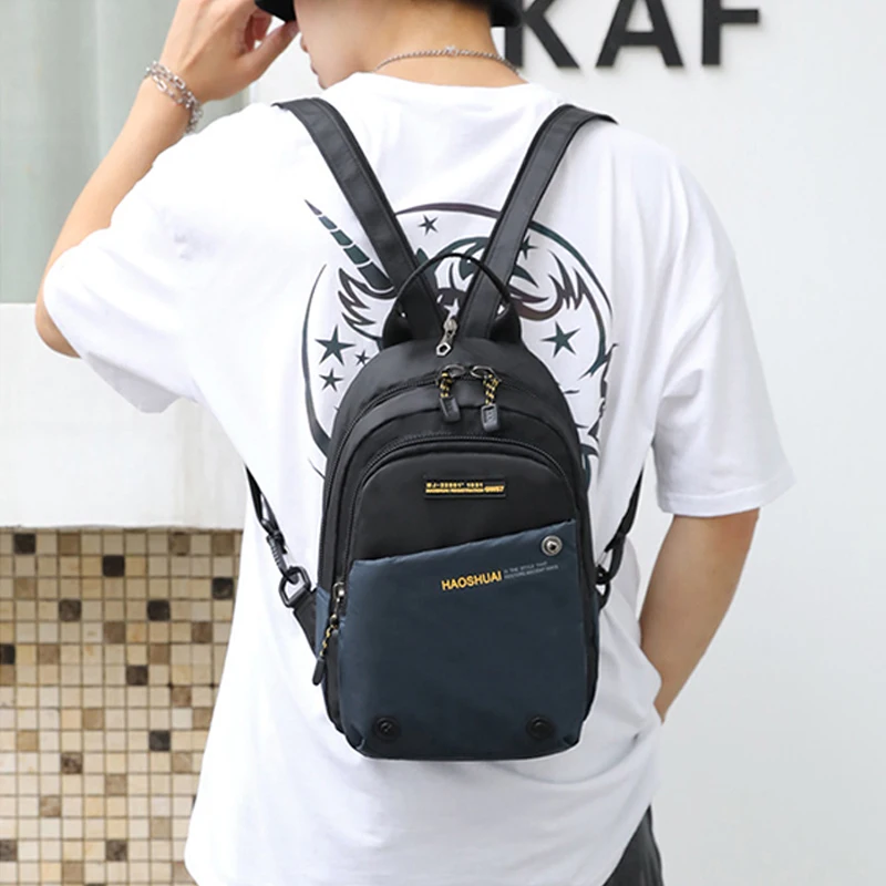 New Small Oxford Backpack Men Travel Back Pack Multifunctional Shoulder Bag for Man Travel Rucksack Crossbody Bag Female Daypack