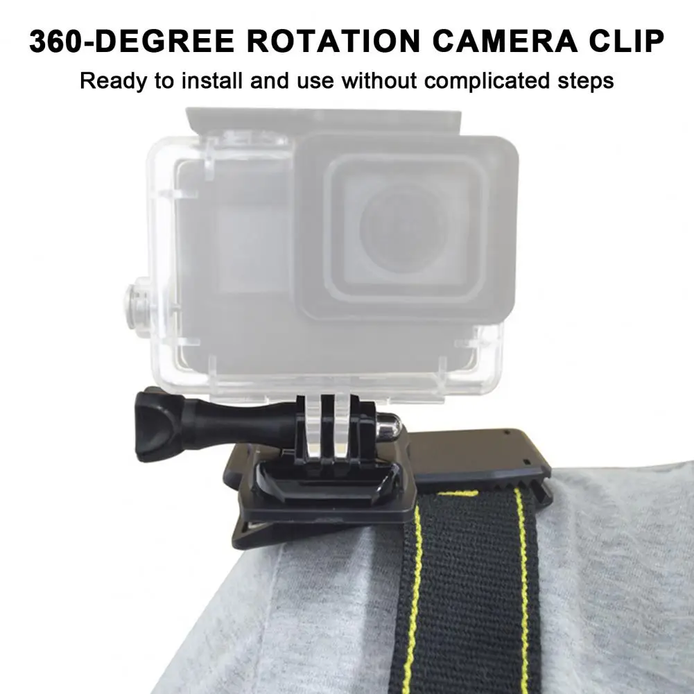 Lightweight Action Camera Clip Stable Easy-to-carry Camera Backpack Clip Mount 360 Degree Rotation for Gopro Action Camera Strap