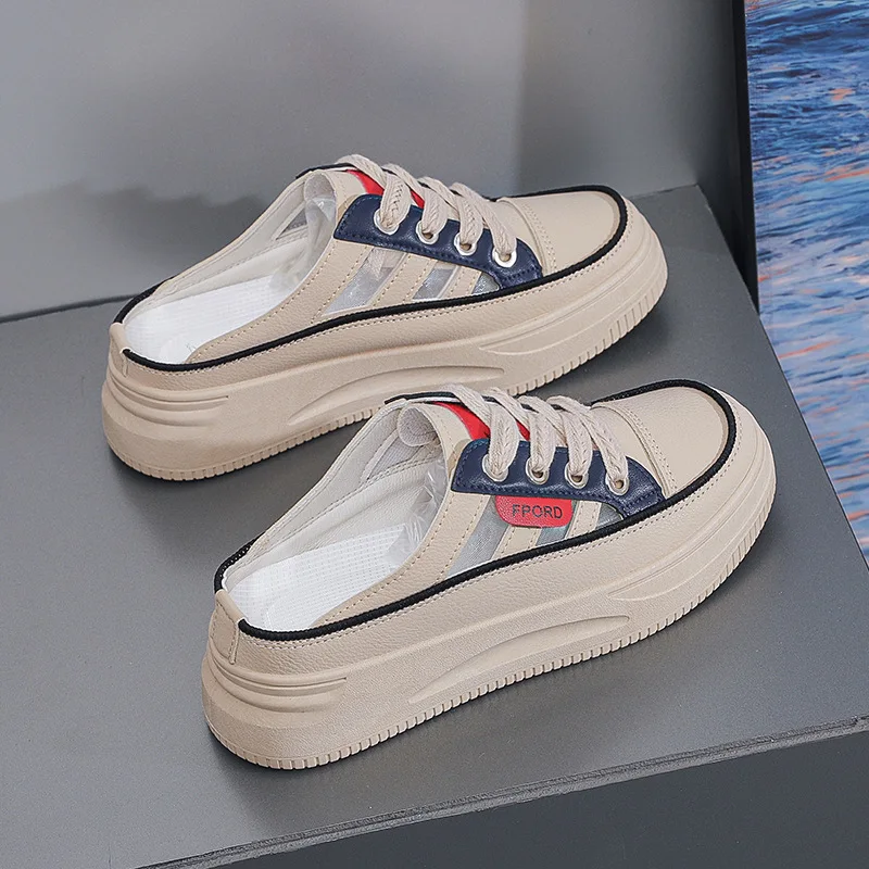 

Thick Soles Women's Sneakers Increase Mesh Women Sport Slippers Half Slipper Fashion Casual Woman Shoes Ladies Slides Sneakers