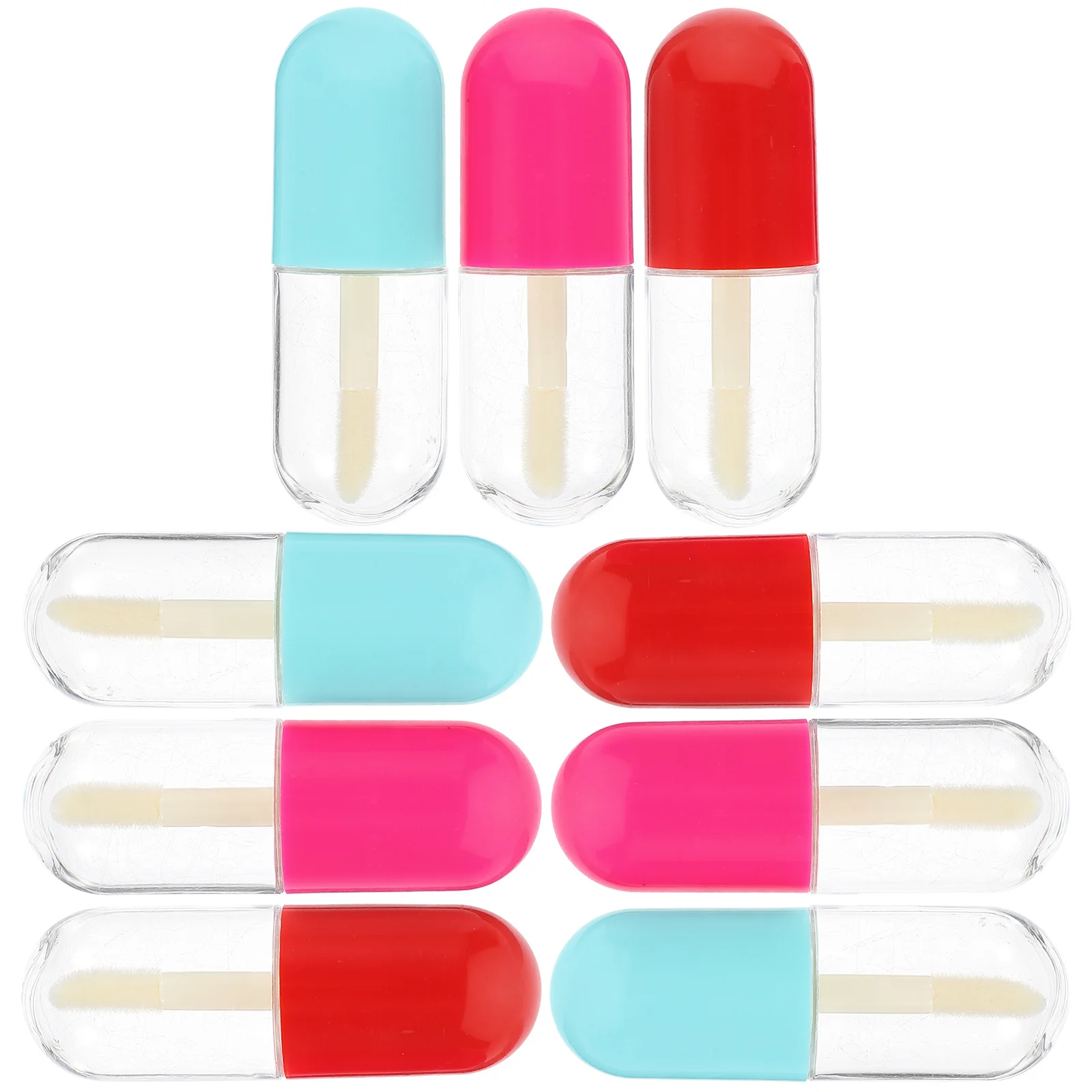 9 個のリップグロスチューブクリア詰め替え容器ポータブル旅行メイクアップ収納 DIY ボトルリップグロスチューブ
