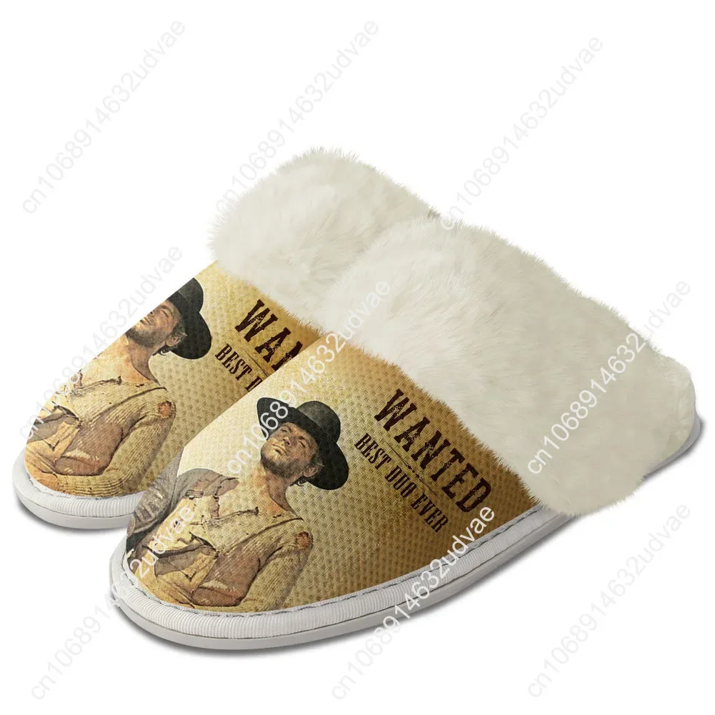 Bud Spencer Terence Hill Plush Slippers Keep Warm Shoes Mens Womens Home Cotton Bedroom Custom Thermal Lightweight Slipper DIY