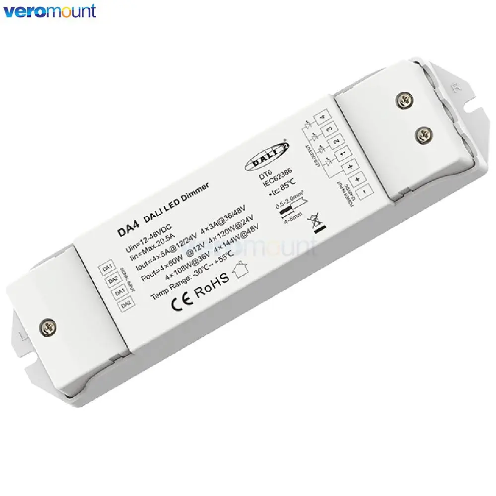 Skydance DALI CV PWM Digital Dimmer 1/4 Channel DA1 DA4 DA4-D DA4-L 1/4 DALI Address Automatically Assigned by DALI Master