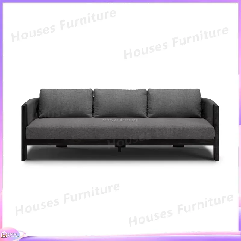 Custom Modern Aluminum Garden Furniture Set All Weather Outdoor Patio Sofa Sectional Couch Rattan Wicker Lawn Yard Decor