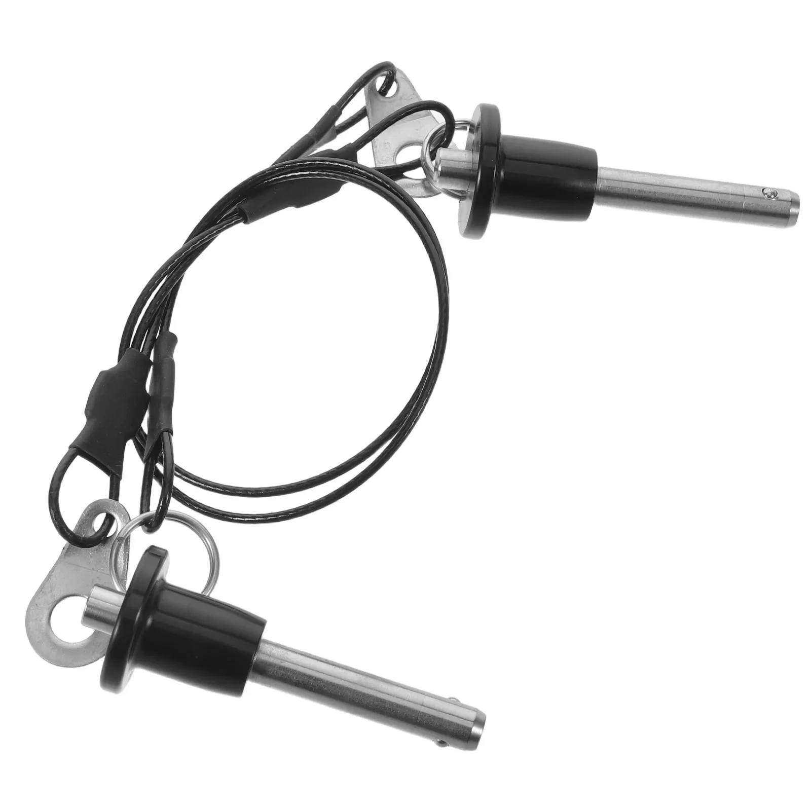 2Pcs Ball Locking Pins Push Button Rigging Pin Audio Speaker Marine Hardware Boat Bimini Top Pin with Lanyard Marine Hardware