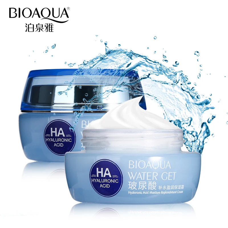 Crema facial hidratante de ácido hialurónico marca BIOAQUA mejora la piel seca crema de día de colágeno iluminadora reafirmante 50g