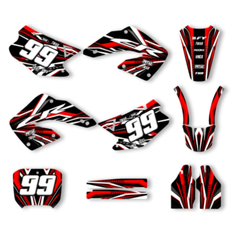

DSMTECH Motorcycle Graphics Fairing Stickers kits Customize For Honda 2000 2001 CR125-250 CR 006