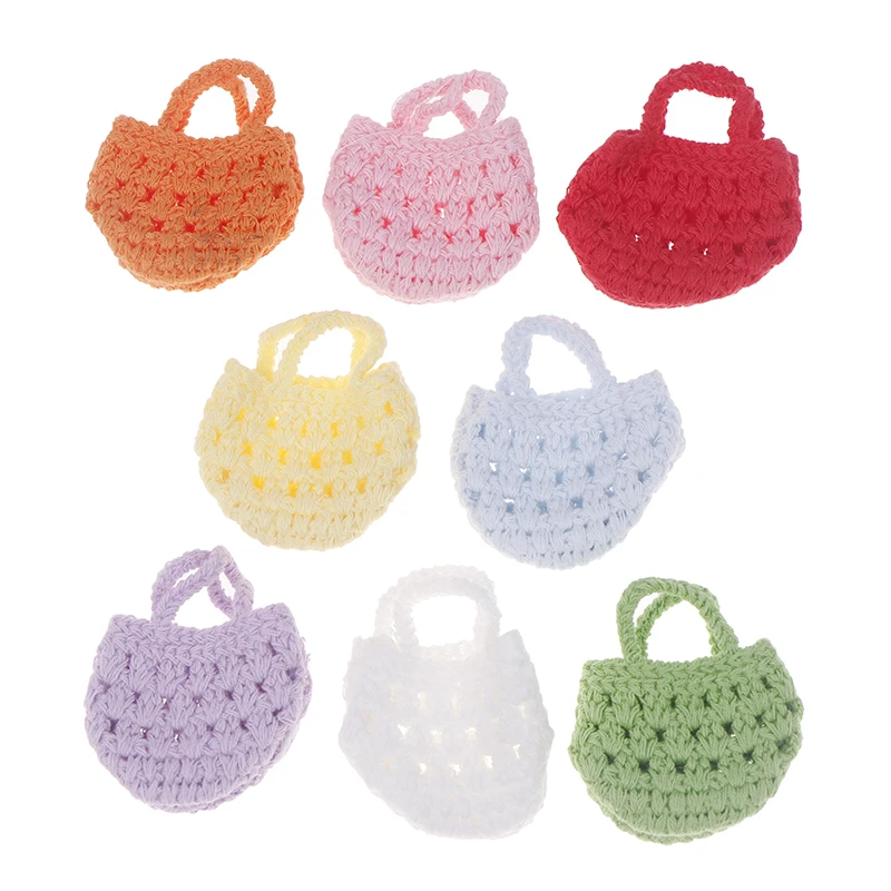 Boneca mini bonito com oco pequena lã Crochet Bag, Acessórios Boneca De Algodão, Decoração BJD