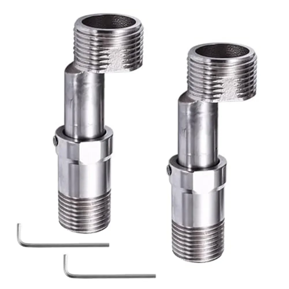 

Нержавеющая сталь 360° ° Регулируемый адаптер для смесителя для душа Регулируемая длина Адаптер S-соединения с 2 шестигранными ключами = для кухни