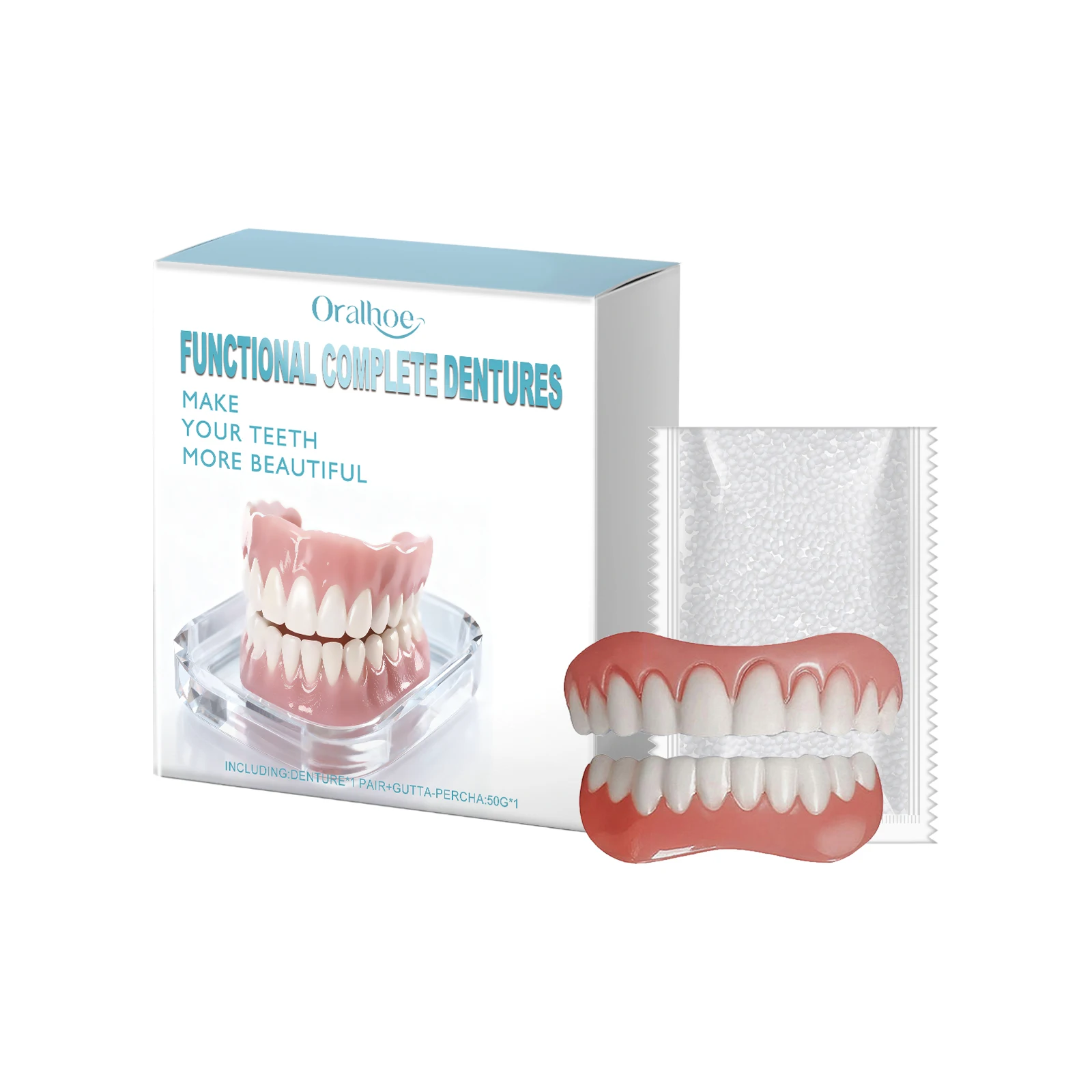 False Teeth Beauty Kits Temporary Orthodontic Upper Lower Dentures Oral Care Whitening Dentures Simulation Braces Comfortable