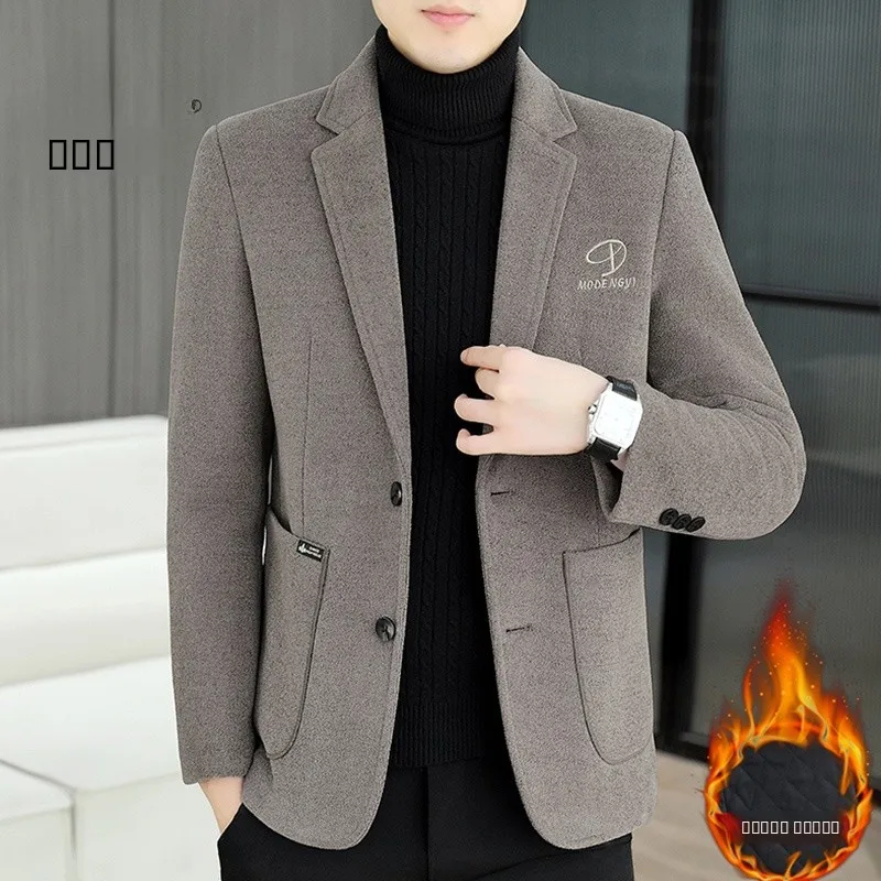 

Утепленная хлопковая шерстяная мужская повседневная деловая куртка приталенного кроя в городском стиле для осени и зимы TUCANO