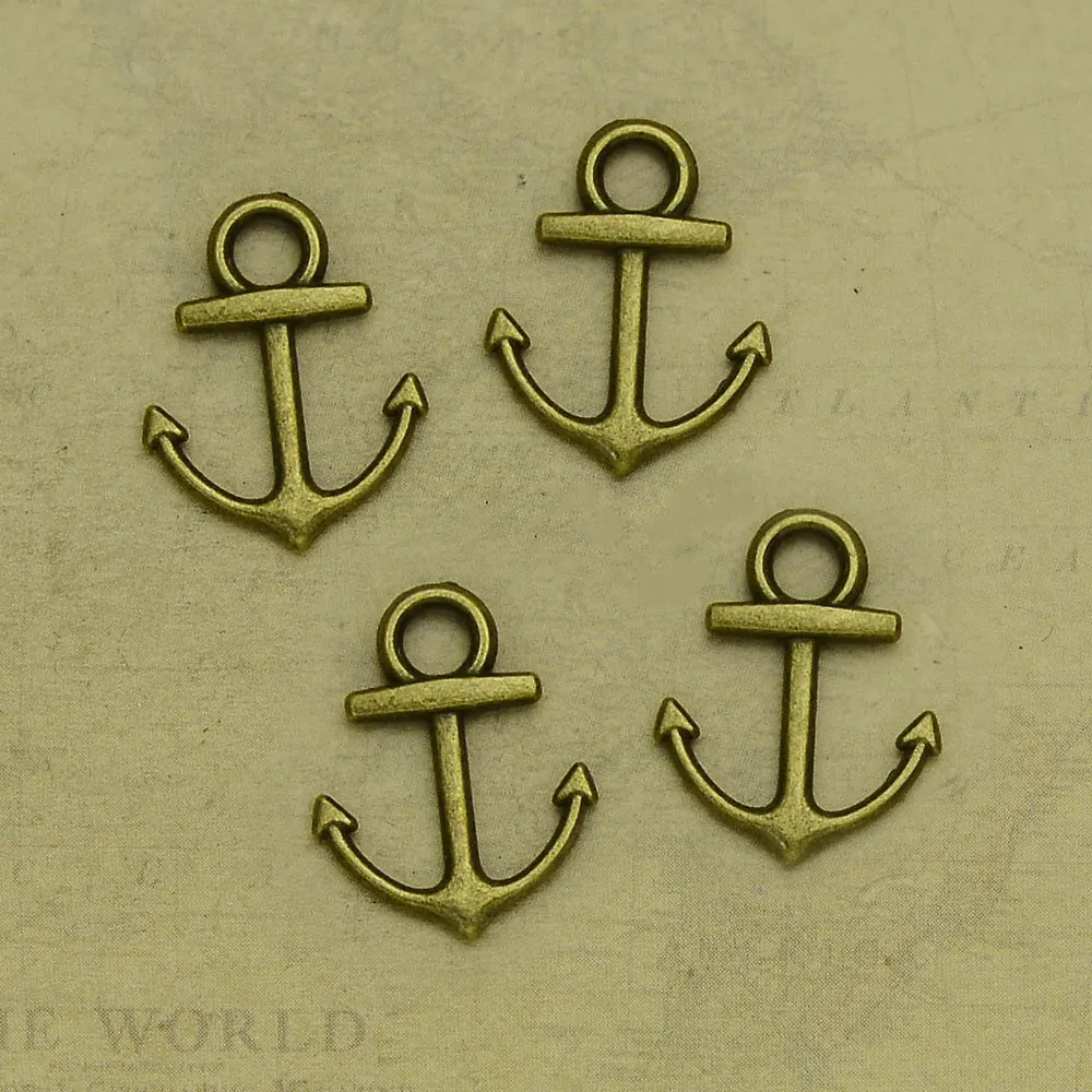 50pcs/lots Vintage Anchor Charms Rudder Pendants For Diy Jewelry Making Findings Supplies Accessories Wholesale Bulk Items