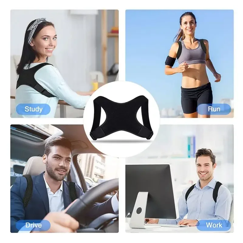 Posture Corrector Women Men Adjustable Upper Back Brace Breathable Back Straightener Providing Pain Relief Lumbar Neck Shoulder