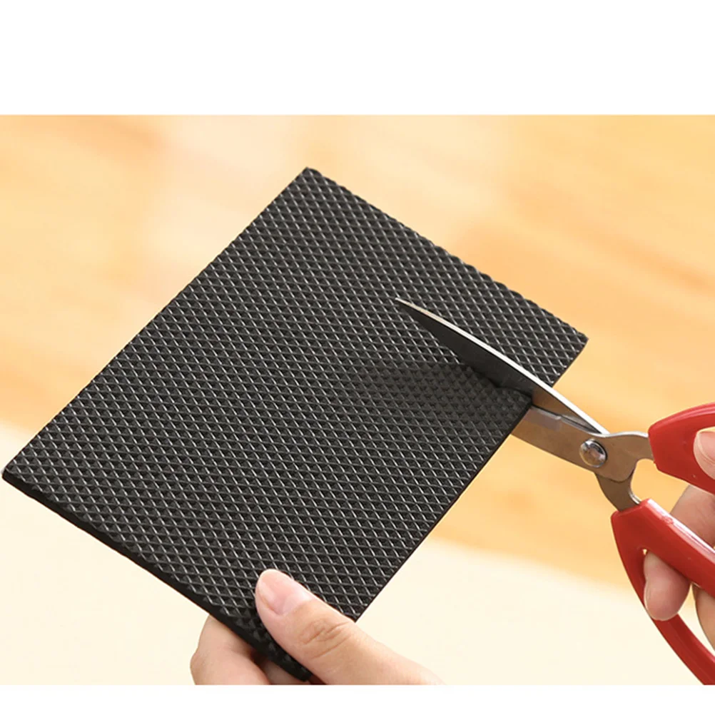 

2pcs Floor Protector For Furniture Self-Adhesive Non-Slip Table Chair Feet Pads Black Free Cut Wear Resistant Noise Reduction