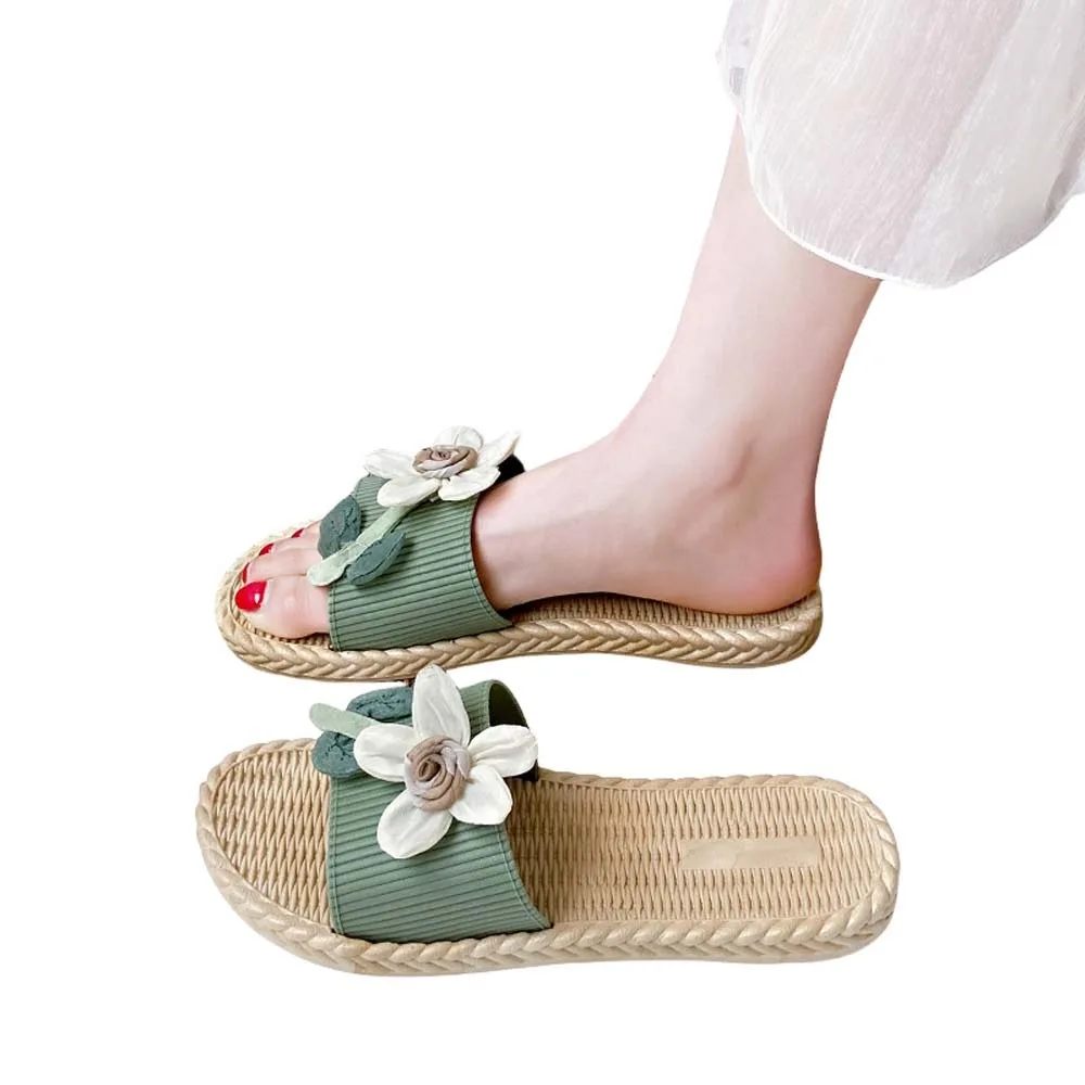 

Универсальные модные корейские тапочки с цветочным узором в стиле Ins, праздничные нескользящие приморские сандалии, пляжные тапочки с цветочным принтом для отдыха, уличные тапочки