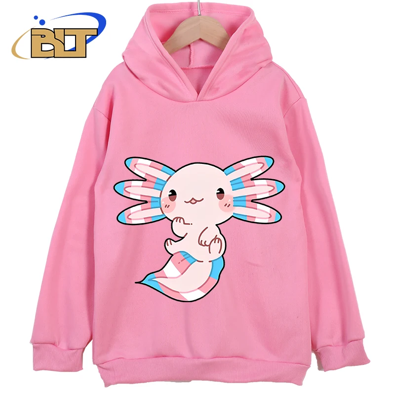 Axolotl printed children's clothing classic sportswear for boys and girls new pink hoodie for children